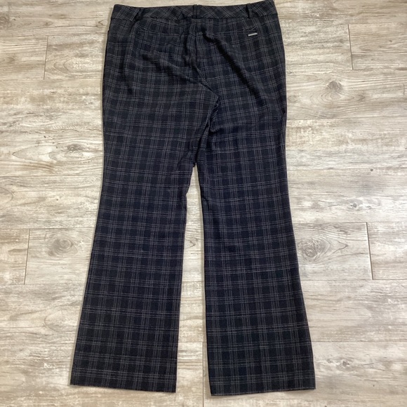 New York Company Women’s Black Pinstripe Plaid Slacks Office Pants Flat Front - Picture 4 of 4